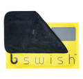 A soft black after-sex towel with its packaging, ready for Post-Intimacy clean-up.